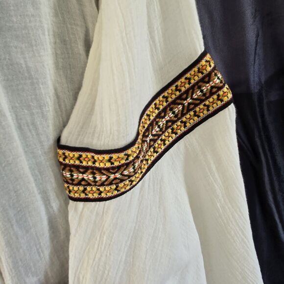 GYPSY JUNKIES WOMENS BOHO CREME COLOR OPEN KIMONO WITH EMBROIDERY ACCENT SIZE M? - Picture 6 of 10